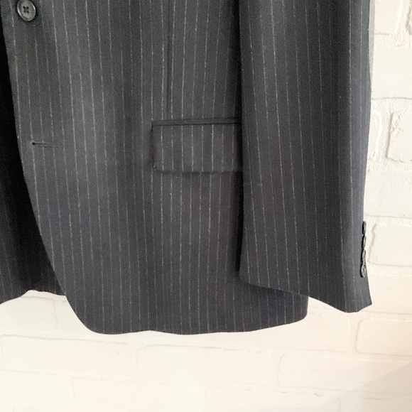 Paoletti x Marzotto Men’s/Unisex Blazer Pinstripe Elbow patches Navy/Gray Sz 44R - Picture 5 of 15